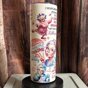 Grandma Themed Tumbler with Fun Illustrations